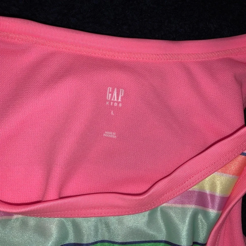 Girls GAP pink striped swimsuit top